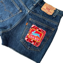 Load image into Gallery viewer, Lucky Rabbit Dark Wash Vintage Levi’s Cut Offs
