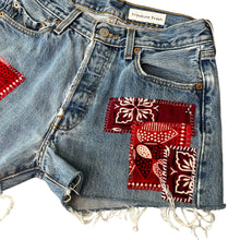 Load image into Gallery viewer, Red Bandana Vintage Levis Cut Offs
