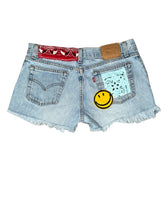 Load image into Gallery viewer, Red White &amp; Blue Smile Vintage Levis Cut Off Shorts
