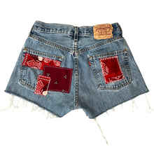 Load image into Gallery viewer, Red Bandana Vintage Levis Cut Offs
