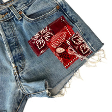 Load image into Gallery viewer, Red Bandana Vintage Levis Cut Offs
