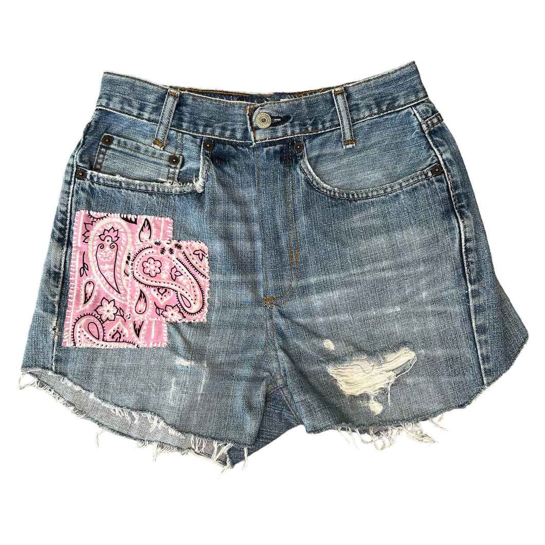 Pink Bandana + Butterfly Vintage Levi’s Cut Offs