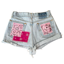 Load image into Gallery viewer, Pink on Pink on Light Wash Vintage Levis Cut Offs
