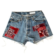 Load image into Gallery viewer, Red Bandana Vintage Levis Cut Offs
