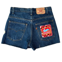 Load image into Gallery viewer, Lucky Rabbit Dark Wash Vintage Levi’s Cut Offs
