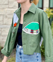 Load image into Gallery viewer, Sails Patched Cropped Military Fatigue Jacket
