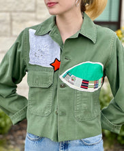 Load image into Gallery viewer, Sails Patched Cropped Military Fatigue Jacket
