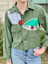 Load image into Gallery viewer, Sails Patched Cropped Military Fatigue Jacket
