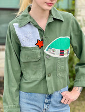 Load image into Gallery viewer, Sails Patched Cropped Military Fatigue Jacket
