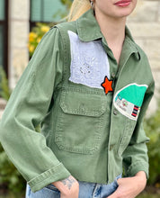 Load image into Gallery viewer, Sails Patched Cropped Military Fatigue Jacket
