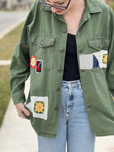 Load image into Gallery viewer, Yellow Is A Winner Patched Vintage Military Fatigue Jacket
