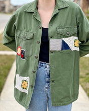 Load image into Gallery viewer, Yellow Is A Winner Patched Vintage Military Fatigue Jacket
