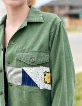 Load image into Gallery viewer, Yellow Is A Winner Patched Vintage Military Fatigue Jacket
