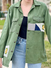 Load image into Gallery viewer, Yellow Is A Winner Patched Vintage Military Fatigue Jacket
