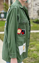 Load image into Gallery viewer, Yellow Is A Winner Patched Vintage Military Fatigue Jacket
