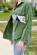 Load image into Gallery viewer, Yellow Is A Winner Patched Vintage Military Fatigue Jacket
