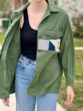 Load image into Gallery viewer, Yellow Is A Winner Patched Vintage Military Fatigue Jacket
