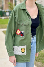 Load image into Gallery viewer, Yellow Is A Winner Patched Vintage Military Fatigue Jacket
