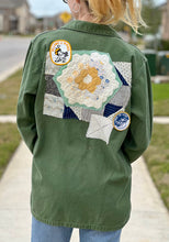 Load image into Gallery viewer, Yellow Is A Winner Patched Vintage Military Fatigue Jacket
