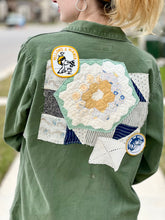 Load image into Gallery viewer, Yellow Is A Winner Patched Vintage Military Fatigue Jacket
