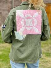 Load image into Gallery viewer, Pink Bear Patched Vintage Military Jacket
