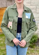 Load image into Gallery viewer, Pink Bear Patched Vintage Military Jacket
