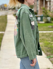 Load image into Gallery viewer, Faded Sunny Days Multi Quilt Patched Military Fatigue Jacket
