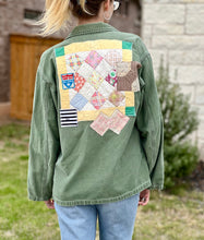 Load image into Gallery viewer, Faded Sunny Days Multi Quilt Patched Military Fatigue Jacket
