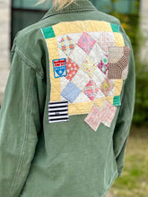 Load image into Gallery viewer, Faded Sunny Days Multi Quilt Patched Military Fatigue Jacket
