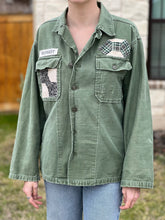 Load image into Gallery viewer, Faded Sunny Days Multi Quilt Patched Military Fatigue Jacket
