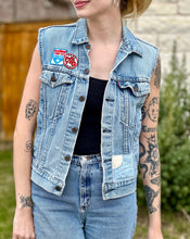 Load image into Gallery viewer, Sunny Days Patched Vintage Levis Denim Vest
