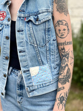 Load image into Gallery viewer, Sunny Days Patched Vintage Levis Denim Vest
