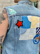 Load image into Gallery viewer, Sunny Days Patched Vintage Levis Denim Vest
