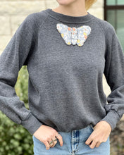 Load image into Gallery viewer, Virginia Butterfly Charcoal Gray Vintage Sweatshirt
