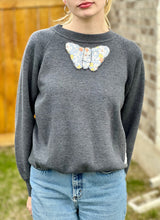 Load image into Gallery viewer, Virginia Butterfly Charcoal Gray Vintage Sweatshirt
